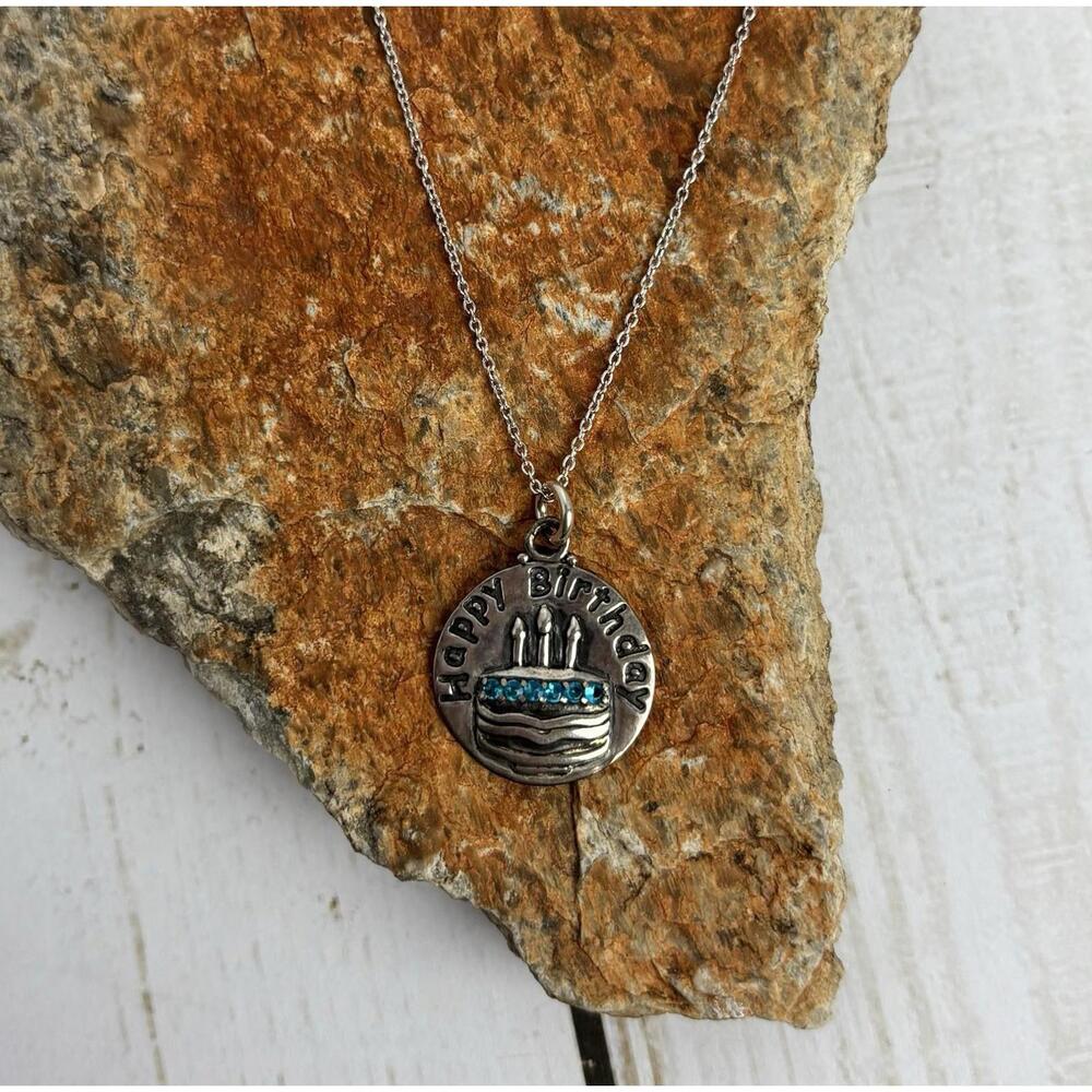 Peyote Bird Bday Pendant Aquamarine Sterling‎ Necklace  J148